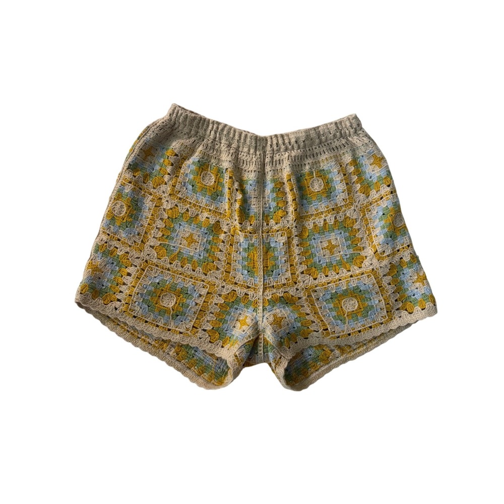 Talulah Granny Square Crochet Shorts Boho Multi Color Lined NT11517SET ML
